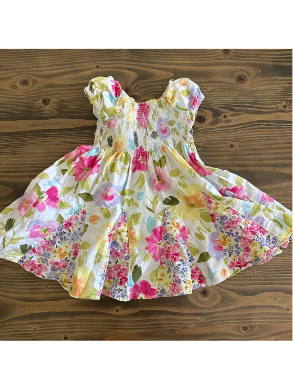 Girls Gymboree Casual Floral Dress 12-18 Months White Pink